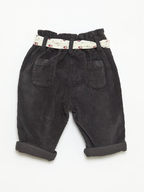 Pantalon 'Disney' 'Mickey' en velours coton avec ceinture - Kiabi