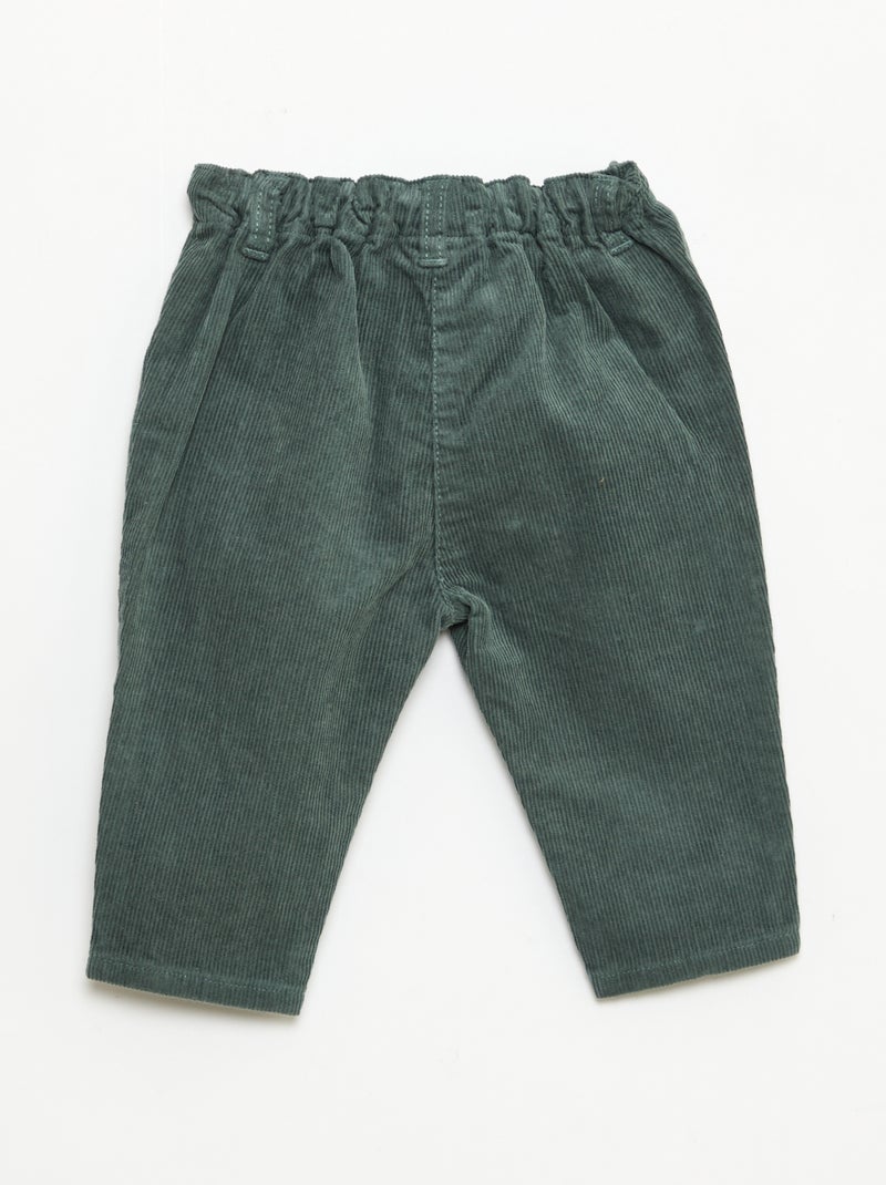 Pantalon 'Disney' 'Simba' en velours côtelé Vert - Kiabi