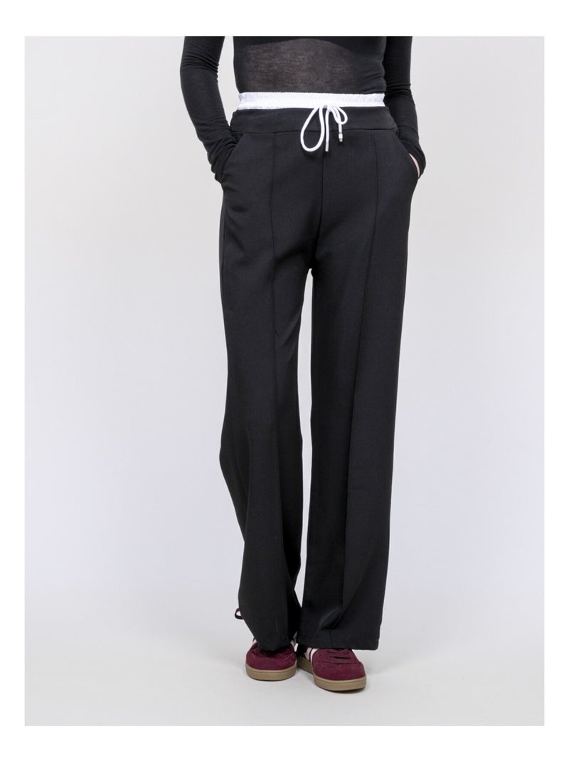 Pantalon double ceinture EGLENY Noir - Kiabi