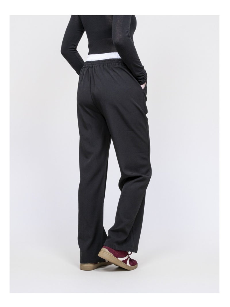 Pantalon double ceinture EGLENY Noir - Kiabi