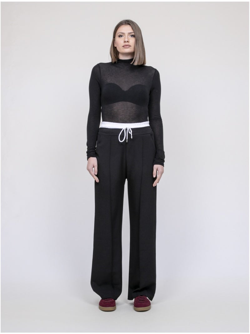 Pantalon double ceinture EGLENY Noir - Kiabi