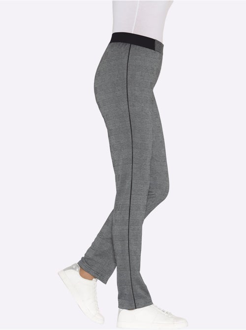 Pantalon doux avec motif tendance et liseré contrastant - Taille standard - Moda Vilona - Kiabi