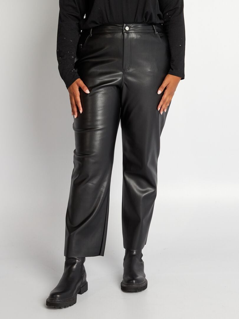 Pantalon droit - 5 poches noir - Kiabi