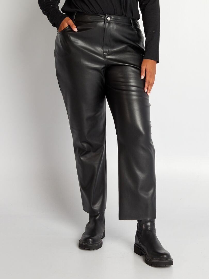 Pantalon droit - 5 poches noir - Kiabi