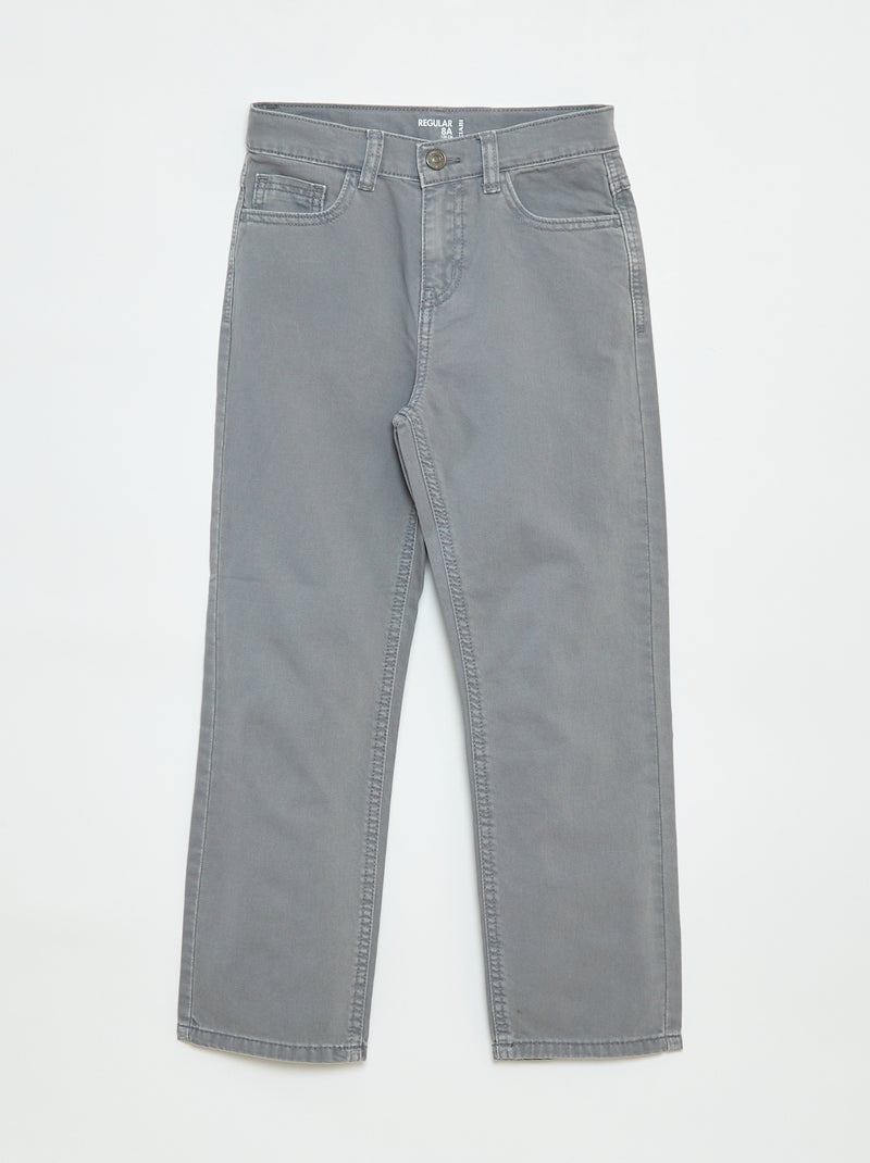 Pantalon droit - regular fit à 5 poches Gris - Kiabi