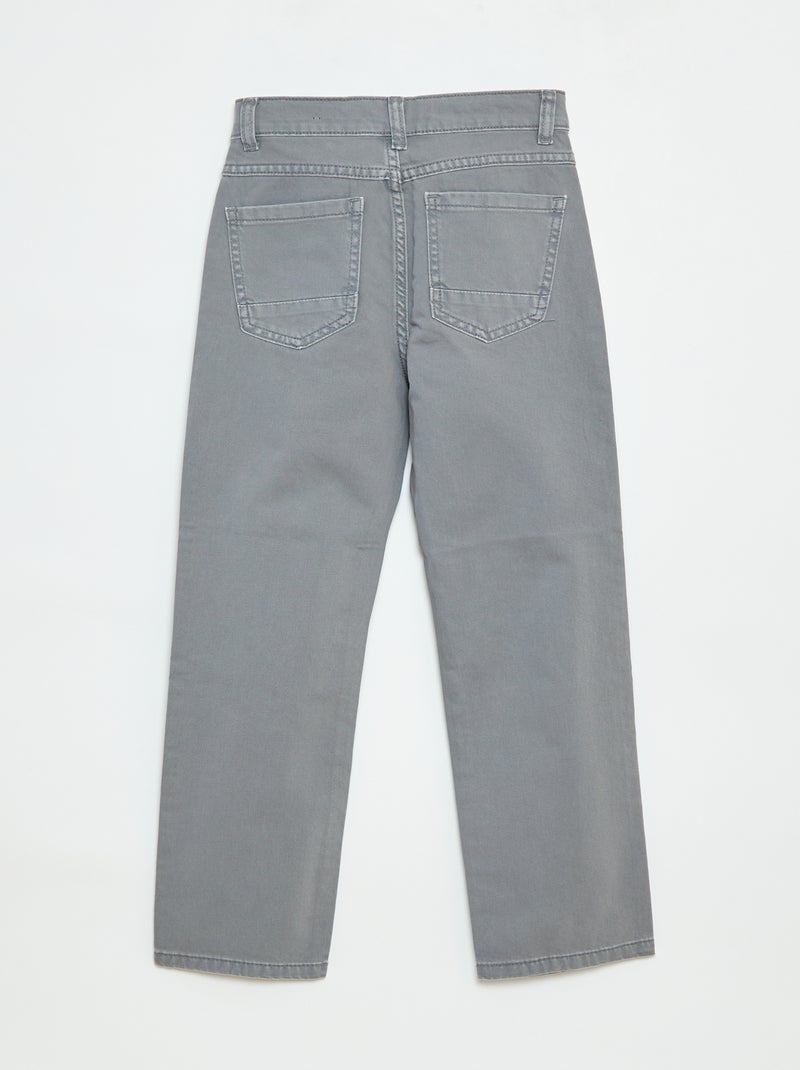 Pantalon droit - regular fit à 5 poches Gris - Kiabi