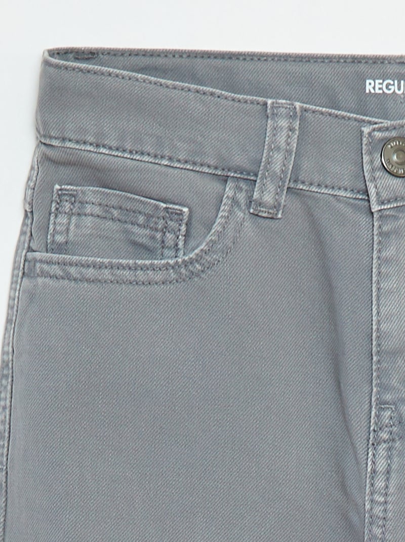 Pantalon droit - regular fit à 5 poches Gris - Kiabi