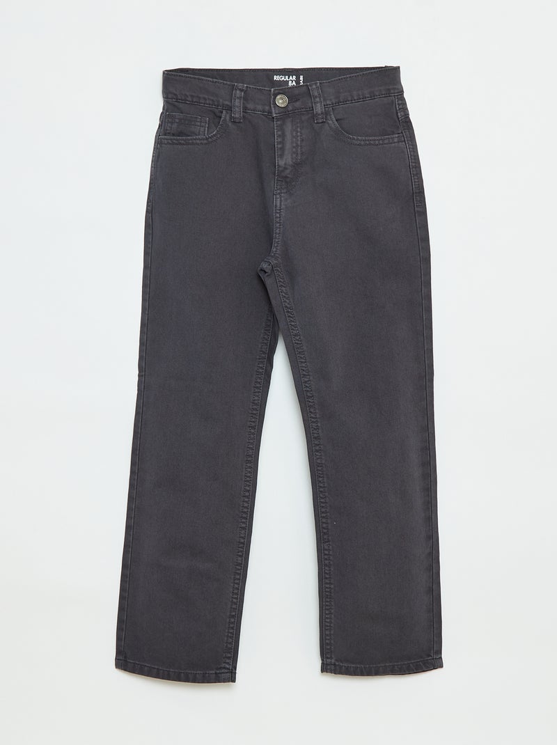Pantalon droit - regular fit à 5 poches Noir - Kiabi