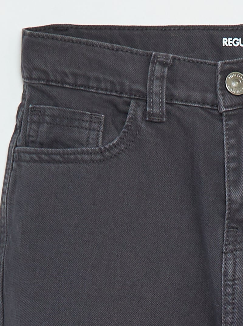 Pantalon droit - regular fit à 5 poches Noir - Kiabi