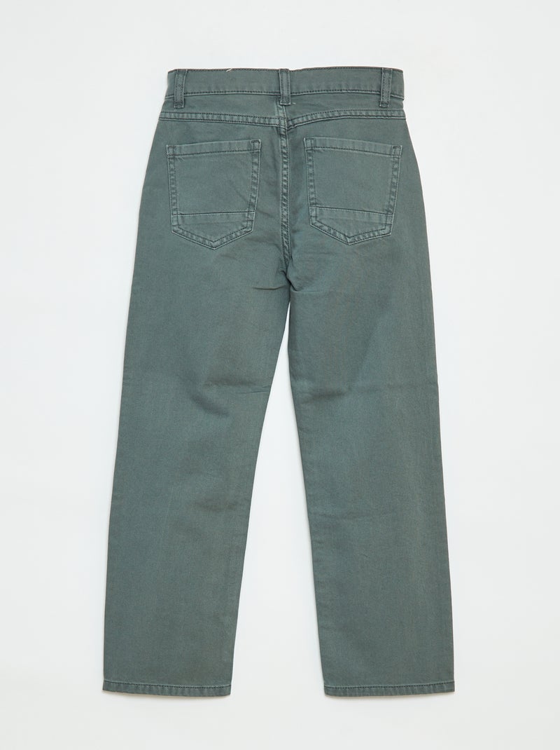 Pantalon droit - regular fit à 5 poches Vert - Kiabi