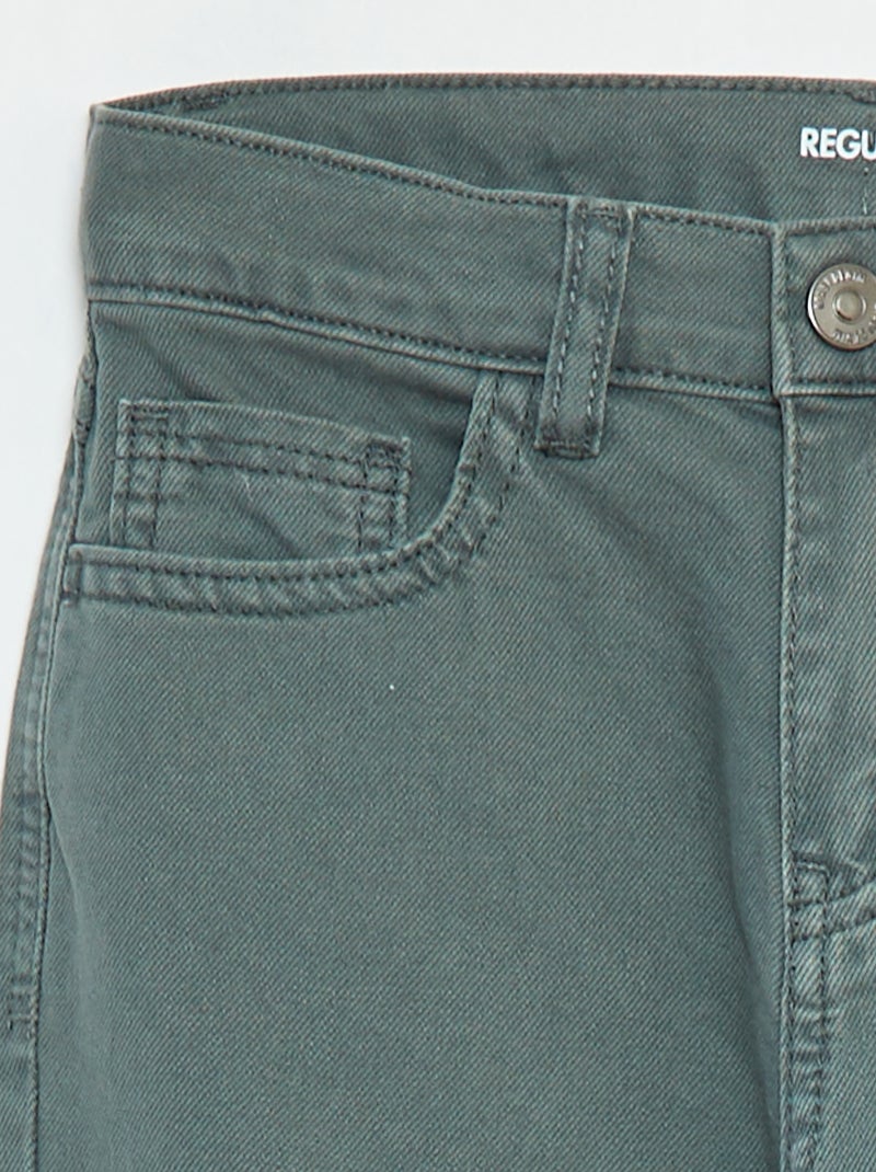 Pantalon droit - regular fit à 5 poches Vert - Kiabi