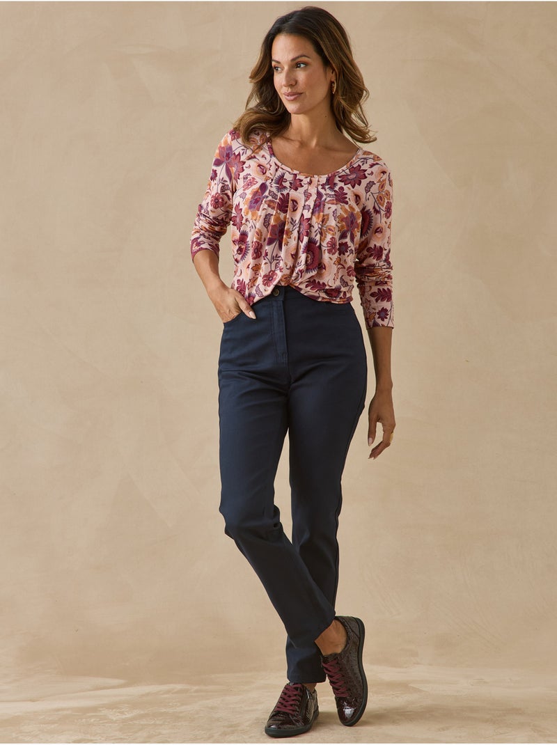 Pantalon droit 5 poches. - DAXON Bleu marine - Kiabi
