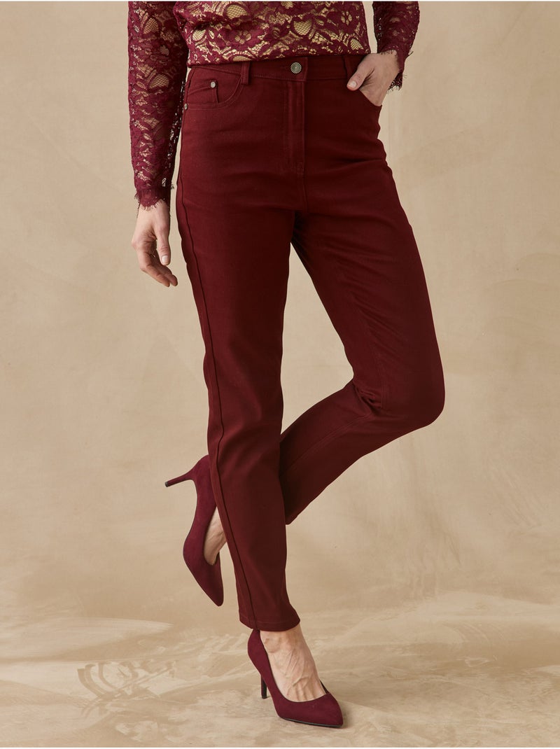 Pantalon droit 5 poches. - DAXON Bordeaux - Kiabi