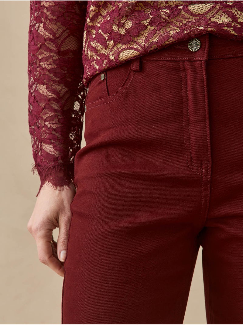 Pantalon droit 5 poches. - DAXON Bordeaux - Kiabi