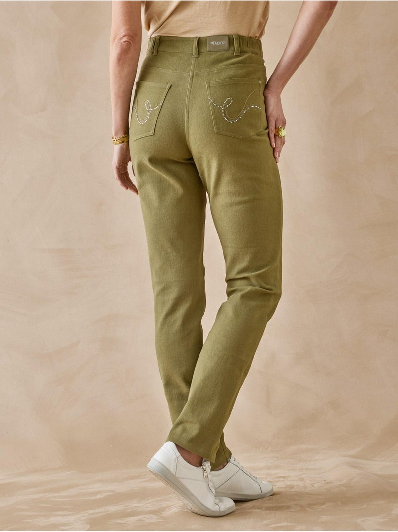 Pantalon droit 5 poches - DAXON Kaki - Kiabi