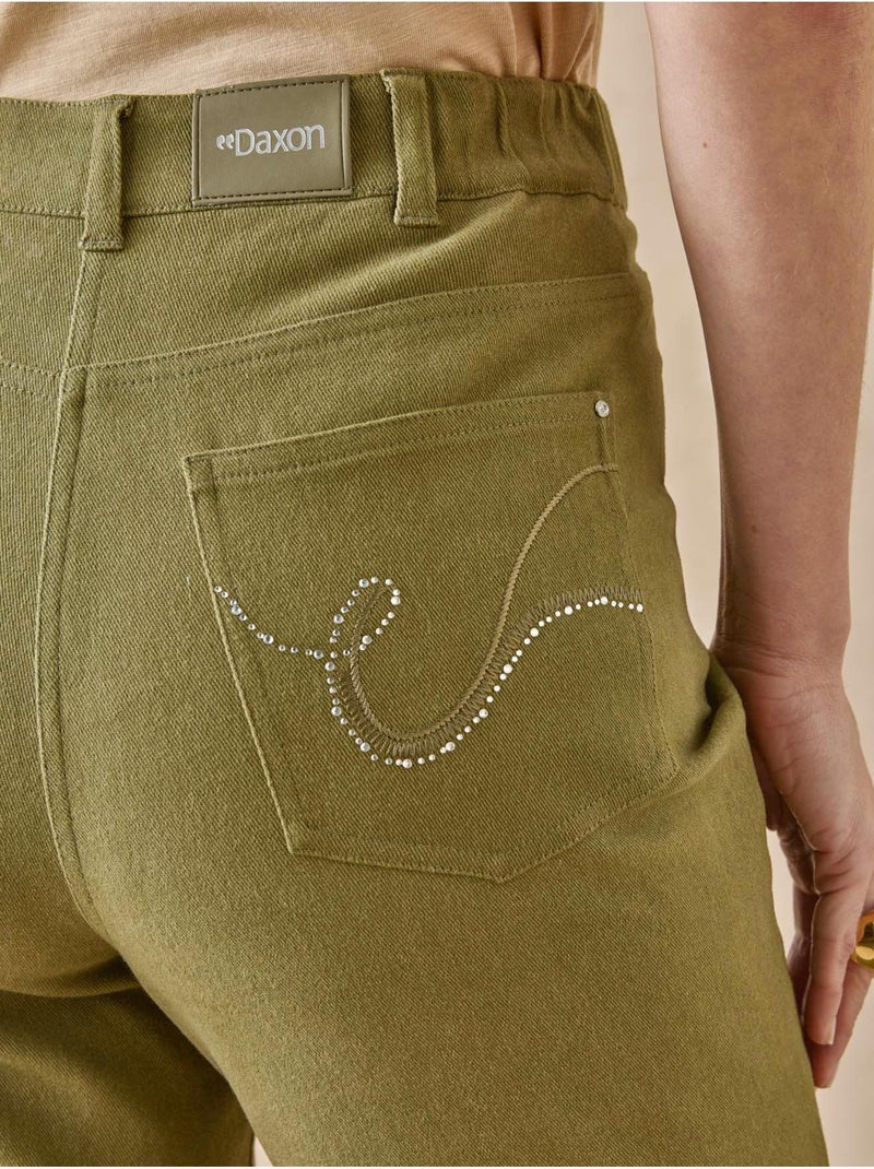Pantalon droit 5 poches - DAXON Kaki - Kiabi