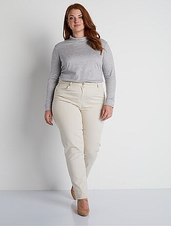Pantalon droit 5 poches coton stretch - Afibel