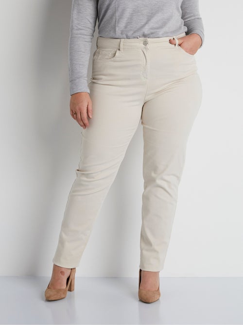 Pantalon droit 5 poches coton stretch - Afibel - Kiabi