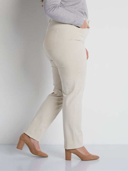 Pantalon droit 5 poches coton stretch - Afibel - Kiabi