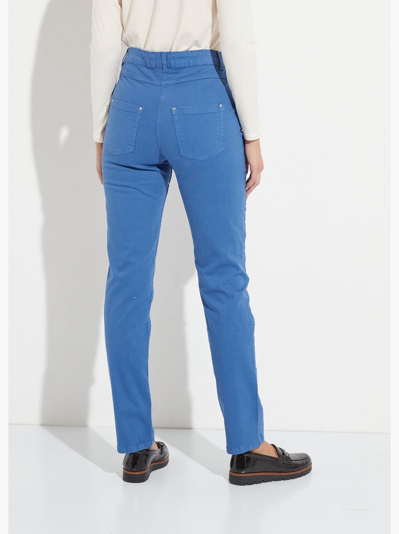 Pantalon droit 5 poches coton stretch - Afibel Bleu - Kiabi
