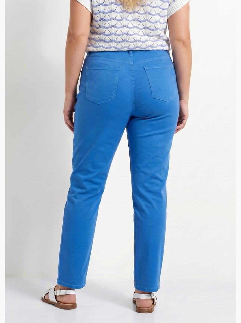 Pantalon droit 5 poches coton stretch - Afibel Bleu - Kiabi