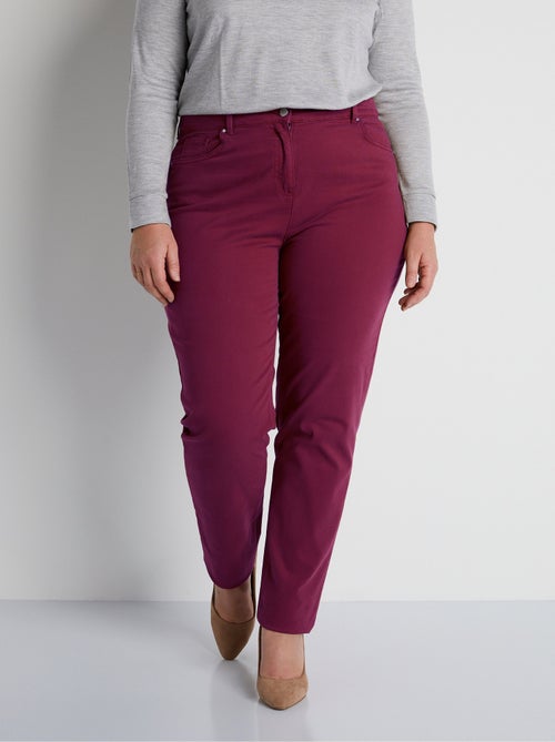 Pantalon droit 5 poches coton stretch - Afibel - Kiabi