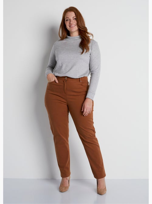 Pantalon droit 5 poches coton stretch - Afibel - Kiabi
