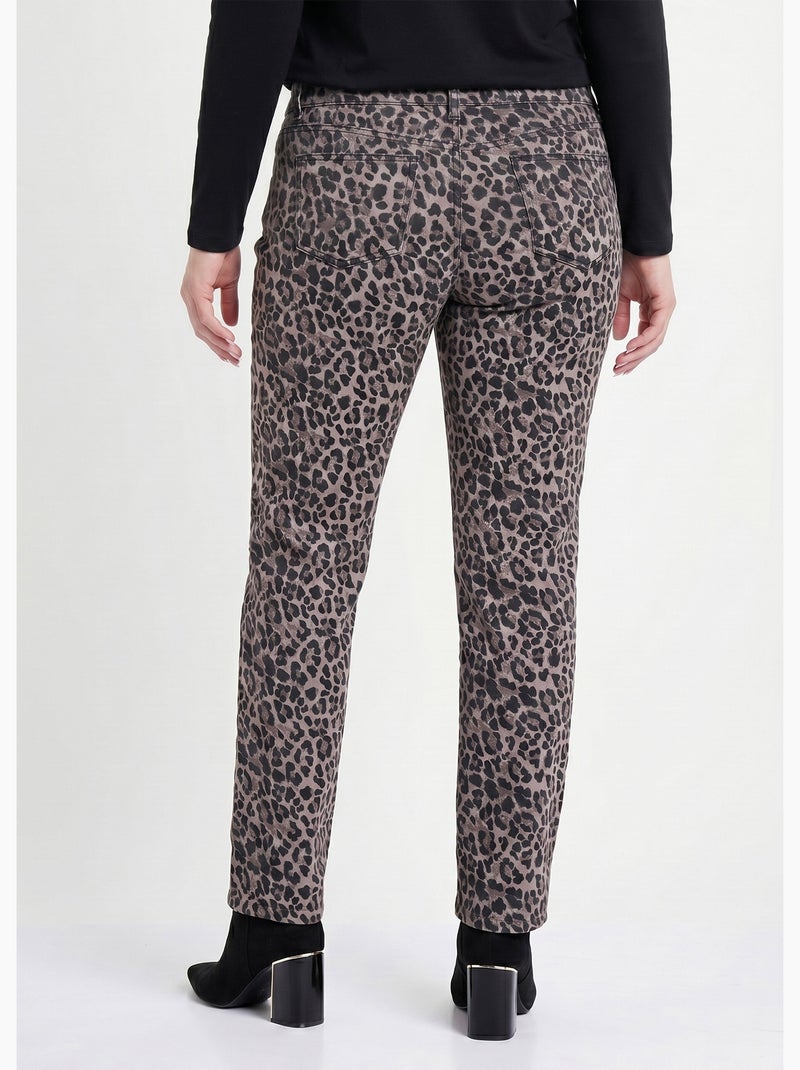 Pantalon droit 5 poches coton stretch - Afibel Multicolore - Kiabi