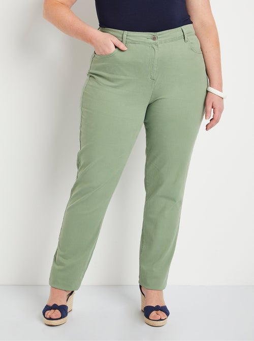 Pantalon droit 5 poches coton stretch - Afibel - Kiabi
