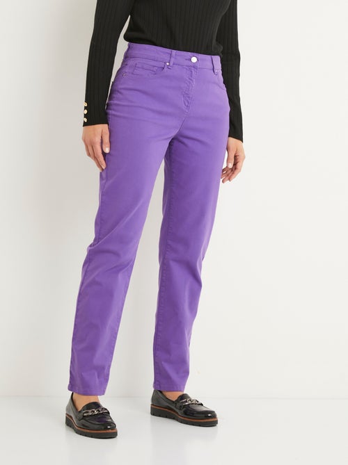 Pantalon droit 5 poches coton stretch - Afibel - Kiabi