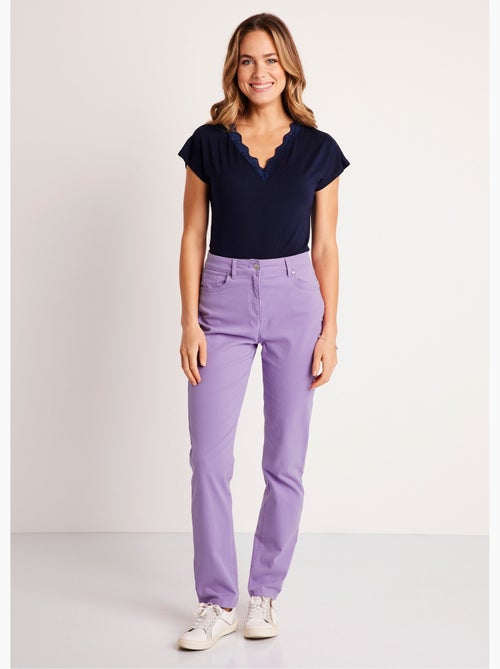 Pantalon droit 5 poches coton stretch - Afibel - Kiabi