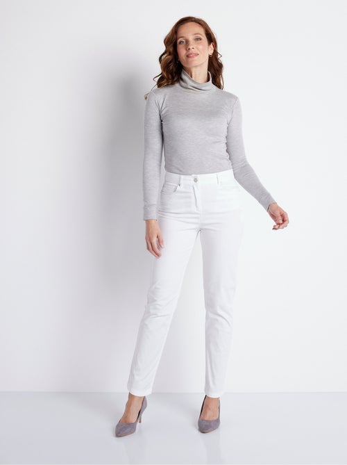 Pantalon droit 5 poches coton stretch - Kiabi