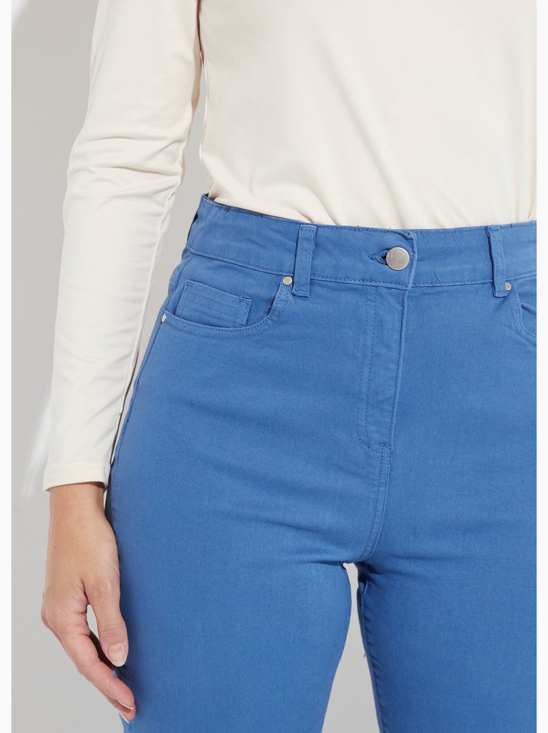 Pantalon droit 5 poches coton stretch Bleu - Kiabi