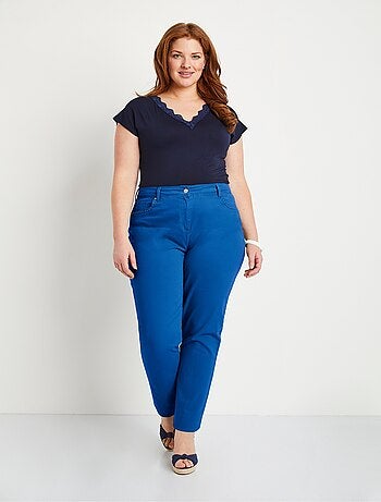 Pantalon droit 5 poches coton stretch