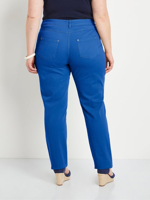 Pantalon droit 5 poches coton stretch - Kiabi