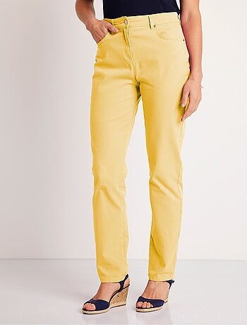 Pantalon droit 5 poches coton stretch