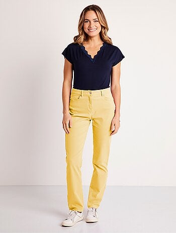 Pantalon droit 5 poches coton stretch
