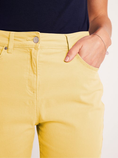 Pantalon droit 5 poches coton stretch - Kiabi