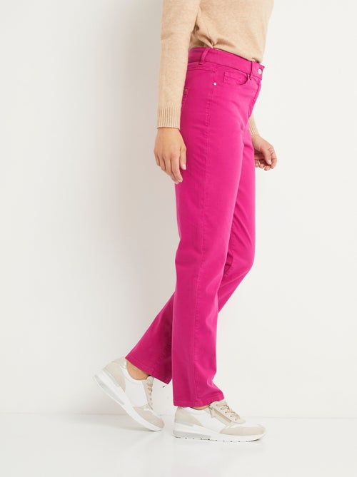 Pantalon droit 5 poches coton stretch - Kiabi