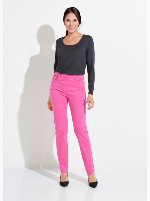 Pantalon droit 5 poches coton stretch - Kiabi