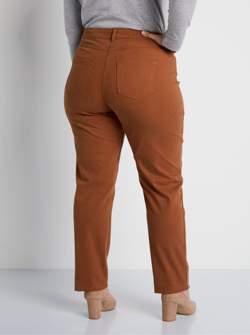 Pantalon droit 5 poches coton stretch - Kiabi
