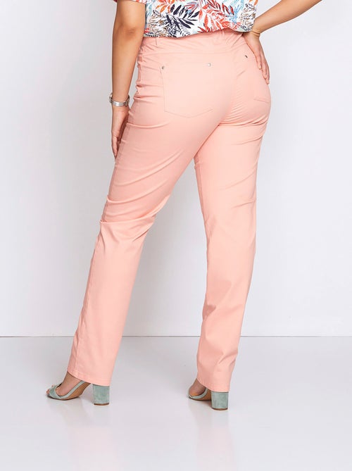 Pantalon droit 5 poches coton stretch - Kiabi