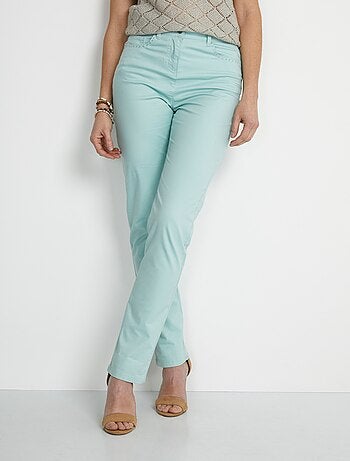 Pantalon droit 5 poches coton stretch