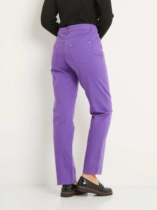 Pantalon droit 5 poches coton stretch - Kiabi