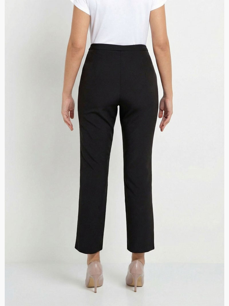 Pantalon droit 7/8e uni infroissable - Afibel Noir - Kiabi