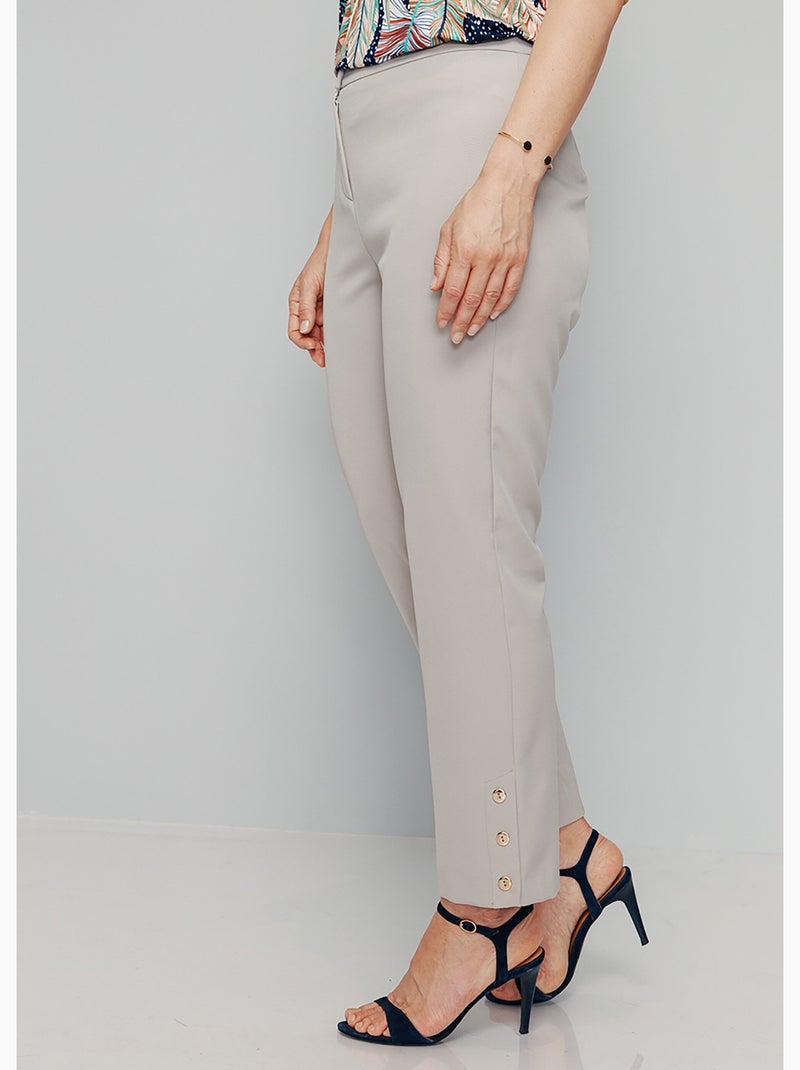 Pantalon droit 7/8e uni infroissable - Afibel Sable - Kiabi