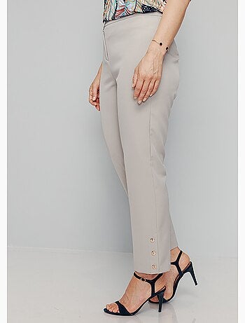 Pantalon droit 7/8e uni infroissable