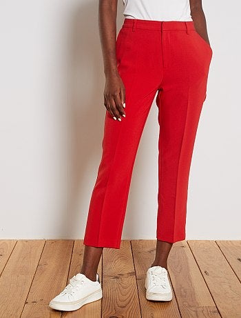 Pantalon droit 7/8ème dos élastiqué - Kiabi