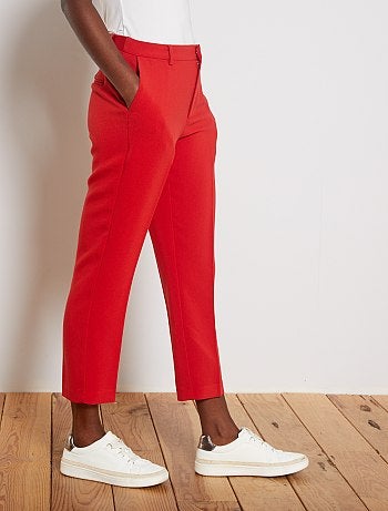 Pantalon droit 7/8ème dos élastiqué - Kiabi