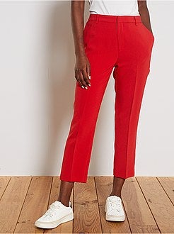 Pantalon droit 7/8ème dos élastiqué - Kiabi